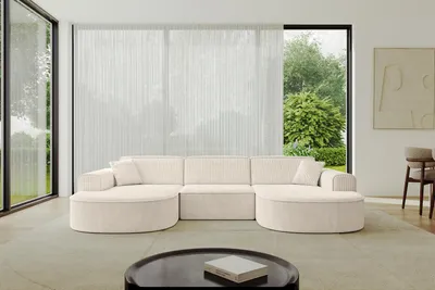 Produktbild von ALTDECOR Ecksofa in U-Form  MARI-U1 -303x171x79,5 cm  Beige -  Corner Sofa Bett Eckcouch Couch L-Form Wohnlandschaft  Cauchsofa