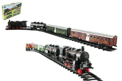 Image de Train + 3 wagons avec rails 24 pièces
