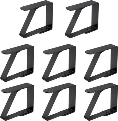 Produktbild von Ibenzoa® Tischdeckenklammern 8er-Set – Schwarz, Edelstahl, 5×4×1,2 cm, für Innen & Außen, bis 3 cm Tischstärke, sichere Befestigung von Tischdecken