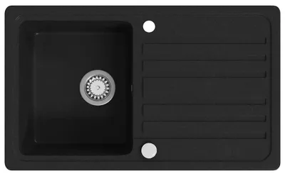Produktbild von vidaXL Granitspüle mit Abtropffläche Reversibel Schwarz