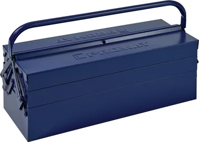 Productafbeelding van PROMAT gereedschapskisten, 3-delig, 430x200x150mm, staalplaat, blauw, met omklapbare handgreep