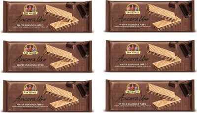 Produktbild von 6x Tre Marie Ancora Uno Wafer Gianduia Nero mit Gianduja-Creme Produkt erhalten von Piemont Haselnuss IGP 175g