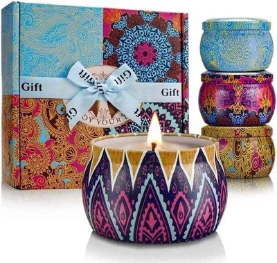 Produktbild von Geurkerzen Set - Duftkerzen, Aromakerzen, Kerzen Geschenkset von 4