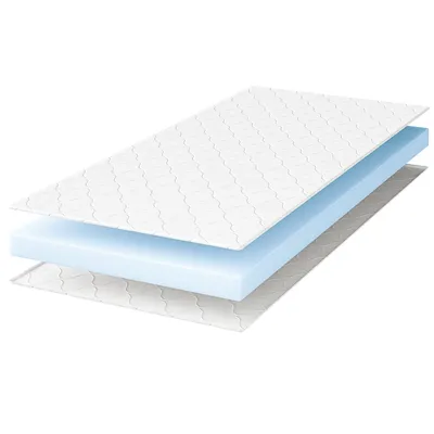 A layered illustration of a mattress, showing its internal structure.