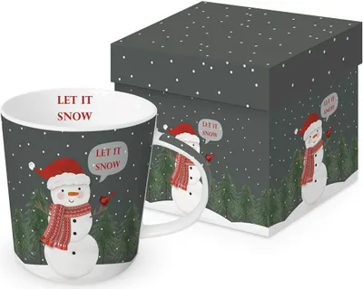 Produktbild von Kaffeebecher Schneemann mit Geschenkbox, Henkelbecher Tasse Fest