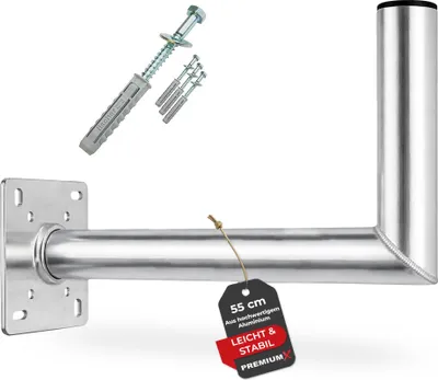 Produktbild von PremiumX 55cm Wandhalter Aluminium SAT ALU Wand Halter Schraubensatz