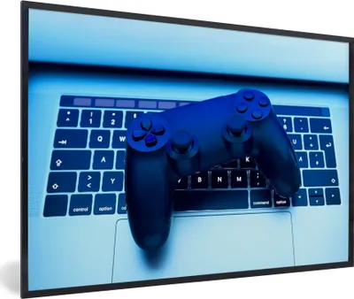 Produktbild von MuchoWow® MuchoWow® Gerahmtes Poster Controller - Tastatur - Licht 90x60 cm - Poster mit zchwarzem Bilderrahmen - Fotorahmen - Foto-Plakat
