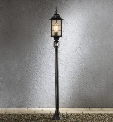 Produktbild von LED Pollerleuchte Laterne für draußen, Gartenbeleuchtung mit Bewegungsmelder