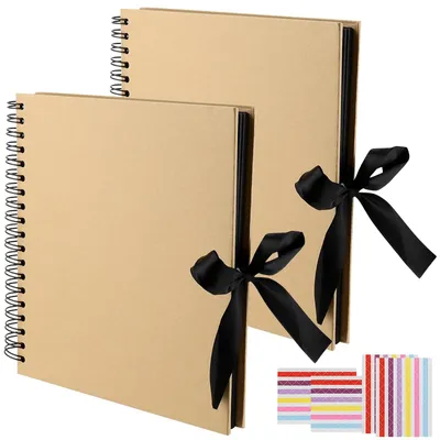 Produktbild von Set aus 2 Fotoalben mit schwarzen Seiten für Scrapbooking