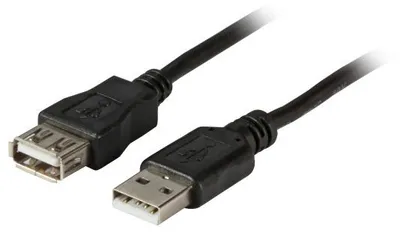 Obrázek produktu pro EFB Elektronik K5248SW.1,8, 1,8 m, USB A, USB A, USB 2.0, Samec/samice, Černá