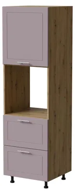 Produktbild von Backofenumbauschrank BARI 60x207cm lackiert Ausführung wählbar BA-D14/RU/2 - 356,RAL 4009 pastellviolett matt,Eiche Artisan