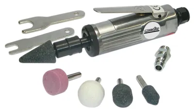 Druckluft-Geradschleifer 6 mm, 25000 U/min, 5 Aufsätze