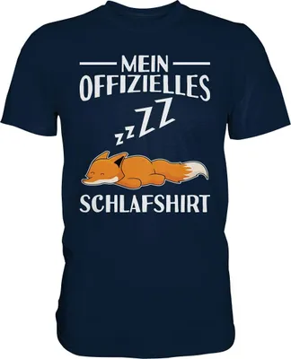 Produktbild von Offizielles Schlafshirt Nachthemd Schlafanzug Pyjama Fuchs T-Shirt – Navy / XL
