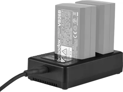 Obrázok produktu pre Prenosná nabíjačka s 2 slotmi pre akumulátory bleskov Godox V1/V860III VB26A/VB26B/VB30
