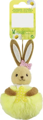 Produktbild von Dekohänger Plüsch Hase 12 x 6 cm gelb