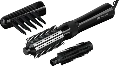 Produktbild von Braun Warmluft-Lockenbürste atin Hair 3 AS 330 inklusive Kamm- und Bürstenaufsatz schwarz