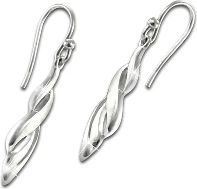 Image de SilberDream Boucles d'oreilles Tresse Femme 925 Argent Pendentifs d'oreilles VRAIS BIJOUX SDO6717J