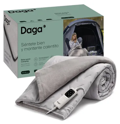 Produktbild von Daga Camping-Thermodecke, 160 x 120 cm, Digitale Steuerung, weich und warm, Grau