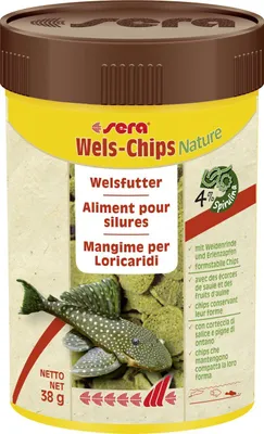 Produktbild von sera Catfish Chips Nature, Zierfisch, Trockenfischfutter, Kartoffelchips, Vitamin A, Vitamin B1, Vitamin B2, Vitamin C, Vitamin D3, Groß, 31,2%