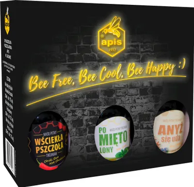 Obrázok produktu pre Set s 3 remeselnými metódami |Geschenkset in Carton|Honigwein Trojniak-Drittel: Nahnevaná včielka, vráskavá, Aníz uspeje | | 750 ml | 13%