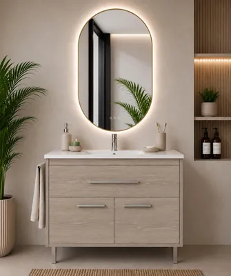 ORIGEN BATH BAHIA Badmöbel mit Waschbecken 100x40 cm, Smoky-Eiche