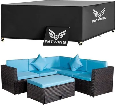 Image de Housse de protection pour meubles de jardin Famanu, imperméable, protège contre les intempéries, dimensions : 242 x 160 x 100 cm