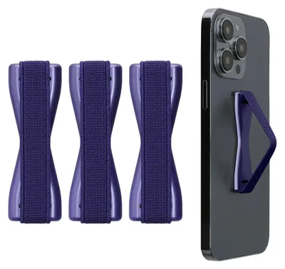 Produktbild von kwmobile Smartphone Fingerhalter 3 Set - Handy Halter Griff Halterung Einhandbedienung - 3x Handyhalter in Metallic Blauviolett Metallic Blauviolett