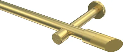 Produktbild von Interdeco Gardinenstange / Vorhangstange Messing-Optik, Typ Prestige Verano (Schräge Bicolor) ohne Ringe, 20 mm Ø 1-läufig, 420 cm