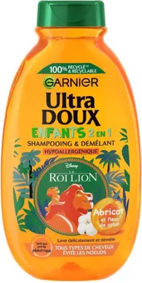 Zdjęcie produktu dla Garnier – Ultra delikatny szampon 2 w 1 dla dzieci ułatwiający rozczesywanie włosów – Król Lew