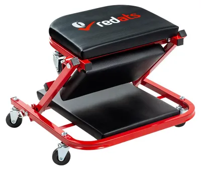 Immagine prodotto di Carrello sdraio per meccanico 3 in 1 con funzione sgabello ,per officina con materassino, sotto auto professionale, lettino sottomacchina, pedana montaggio, riparazioni con ruote e poggiatesta, Redats