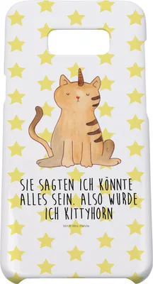 Produktbild von Mr. & Mrs. Panda Samsung Galaxy S8 plus Handyhülle  Einhorn Katze - Weiß - Geschenk, Handycover, Unicorn, Hülle, Regenbogen, Glitzer, Erwachsenwerden, Handy, Case, Cover