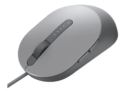Productafbeelding van DELL Kabelmuis Pro – MS3220 - grijs, Geschikt voor zowel rechtshandigen als linkshandigen, Laser, USB Type-A, 3200 DPI, 2 ms, Grijs, Titanium
