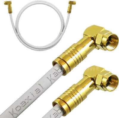 Produktbild von 7 Meter Sat Kabel mit F Winkelstecker 90° vergoldet 135 dB Koaxialkabel 4K HD Re