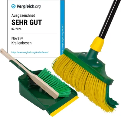 Image de Novaliv Premium Balai à griffes avec manche 30cm y compris set de balayage Outdoor, Balai spécial à poils courbes - Idéal comme balai de jardin, balai grattoir, balai pour gazon synthétique, Optimal pour le camping, balai de rue