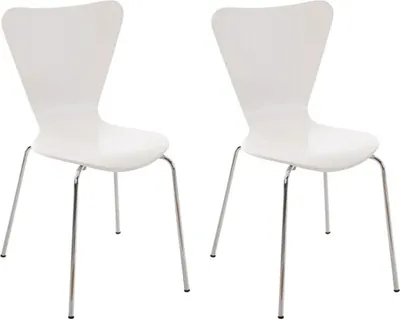 Obrázek produktu pro 2x ergonomické židle pro návštěvníky - čekací židle - pohodlné sedadlo, stohovatelné provedení | Barva: bílá