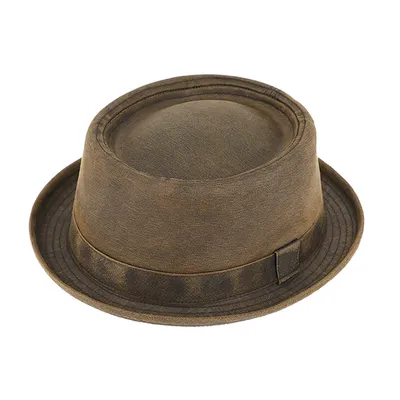 Produktbild von Fiebig Stoffhut Pork Pie gewaschene Baumwolle Nussbraun Gr. 57