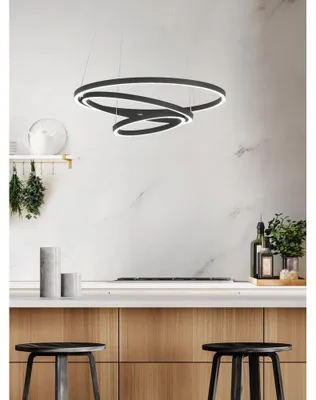 Productafbeelding van Eglo LED Smart Pendelleuchte Lobinero-Z Schwarz Ø58cm 40W 600lm CCT 2700K-6500K Dimmbar App Google Alexa Bluetooth ZigBee