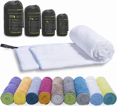 Produktbild von Mikrofaser Sporthandtuch 120x60 cm, Schnelltrocknend, Kompakte Reis-Handtuch für Fitness, Strand, Weich wie