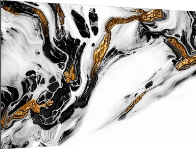 Zdjęcie produktu dla Obraz szklany MARMUR ZŁOTY BIAŁY 90x60 cm