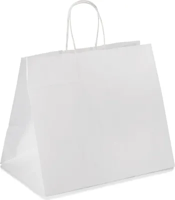 Produktbild von 100x Papiertragetaschen mit Kordelhenkeln Kordeltaschen 320 + 215 x 270mm 80g weiß