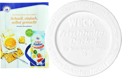 Produktbild von Weck Frischhaltedeckel 60mm incl. Gelierzauber Rezeptheft von Diamantzucker