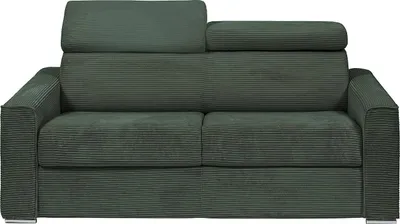Produktbild von Express 4-Sitzer Schlafsofa in grünem Cord - Liegefläche 160 cm - Matratze 18 cm - VIZIR