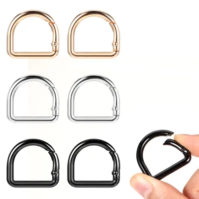 6 D-Ring Karabinerhaken aus Zinklegierung, 3x2,76 cm