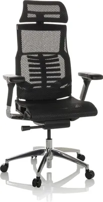 Produktbild von hjh OFFICE High End Bürostuhl POFIT GEN2 Ergonomischer Schreibtischstuhl mit Armlehnen Netzstoff Schwarz Drehstuhl für Büro, Zuhause