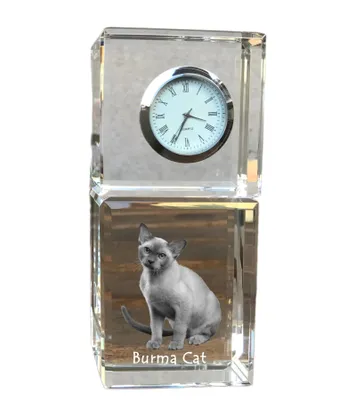 Productafbeelding van Birmaanse kat kristallen klok met kat Art-Dog