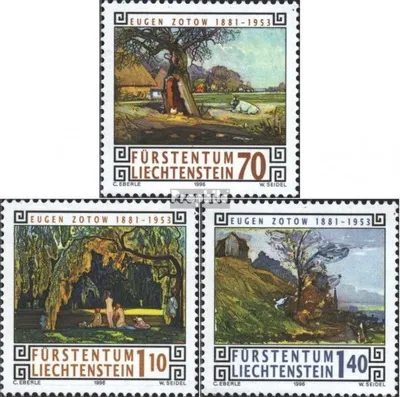 Produktbild von Briefmarken Liechtenstein 1996 Mi 1138-1140 (kompl.Ausg.) gestempelt Maler
