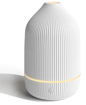 Produktbild von MODFU Duftlampen, Aromadiffusor USB, vertikal gestreiftes Design, Ultraschall-Luftbefeuchter und Duftzerstäuber, LED-Stimmungslicht, tragbar für Schlafzimmer, Büro oder Wohnzimmer