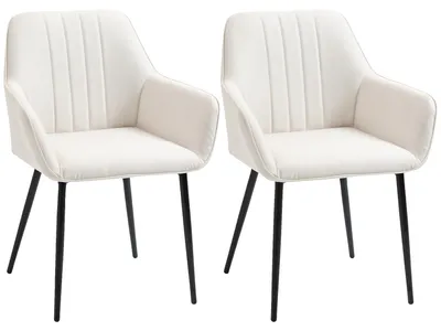 Image de Chaises de salle à manger, avec accoudoirs, style minimaliste, BLANC