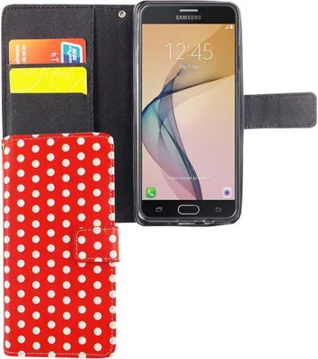Produktbild von Handyhülle Tasche für Handy Samsung Galaxy J5 Prime Polka Dot Rot