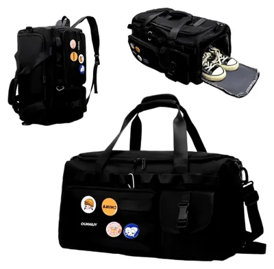 Produktbild von Sporttasche für Damen und Herren - Wasserabweisende Reisetasche mit Schuh- und Nassfach - Duffel Bag mit Rucksackfunktion für Training und Reisen